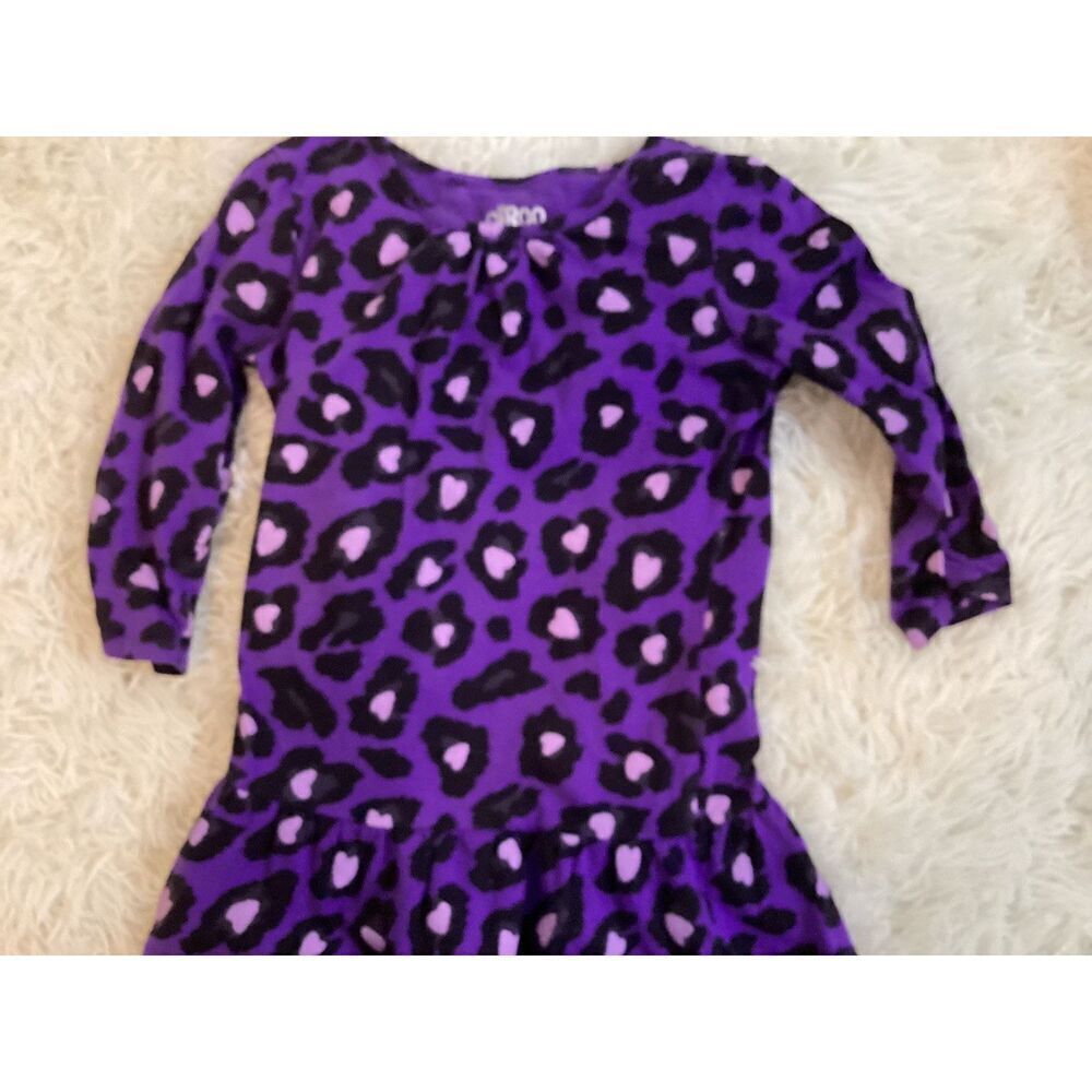 Girls Circo Half Sleeve Purple Leopard Print Shirt peplum ruffle Top size s(6/6x